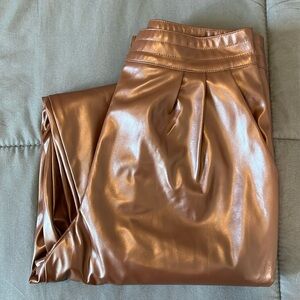 Princess Polly Love Club Faux Leather Pants Brown Size 2